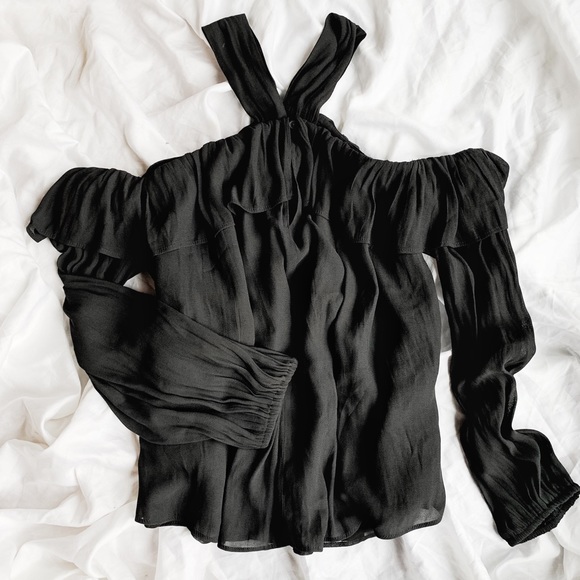 HOST PICK🌟🌟 LOFT Flowy Cold Shoulder Blouse NWT - Picture 7 of 8